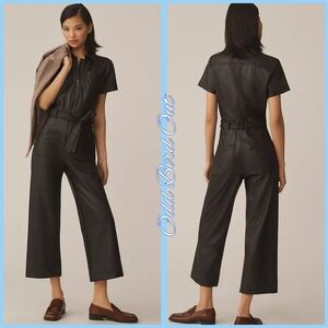 Anthropologie The Colette Weekend Jumpsuit by Maeve: Faux-Leather Edition